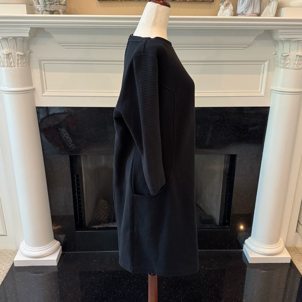 Boden Black Textured Shift Dress with Pockets | Size 18R (US 14R) | 100% Cotton - Picture 5 of 10
